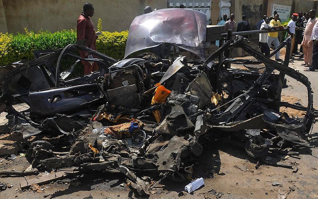 Bomaanslag bij een kerk in Nigeria. Foto EPA