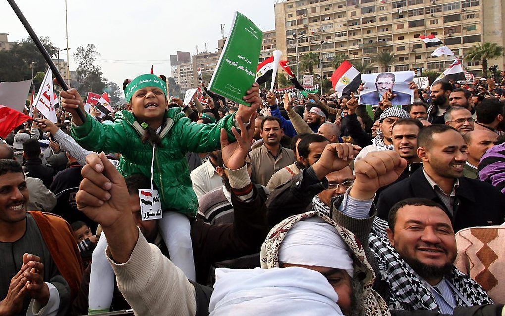 Aanhangers van president Mursi betogen in Caïro. Foto EPA