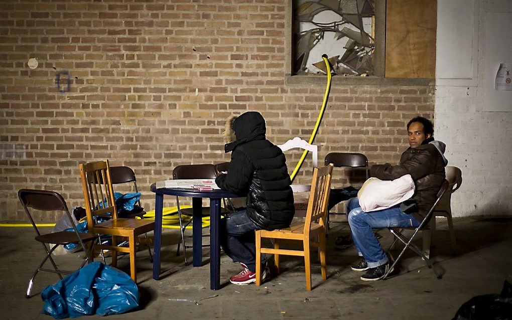 Asielzoekers in De Vluchtkerk. Foto ANP