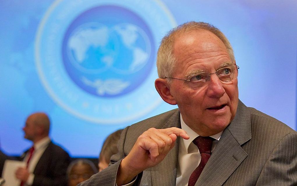 De Duitse minister van Financiën Wolfgang Schäuble maakt zich geen zorgen over de Nederlandse economie. Nederland moet zijn economische problemen ook niet overdrijven, zegt hij. Foto EPA