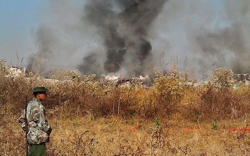 Vliegtuigcrash Myanmar.  Foto EPA