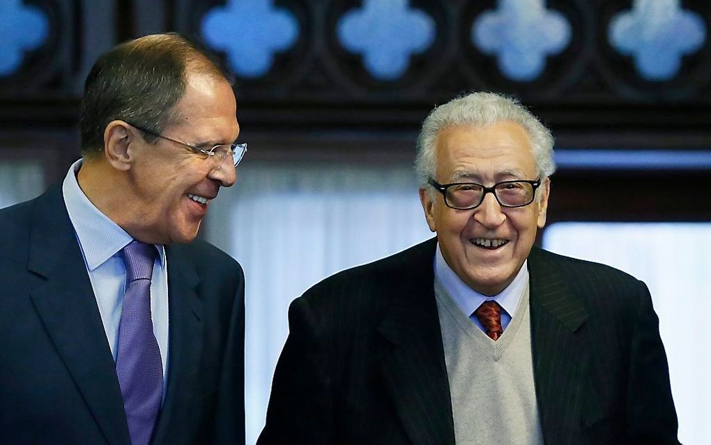 Lavrov (l.) en Brahimi. Foto EPA