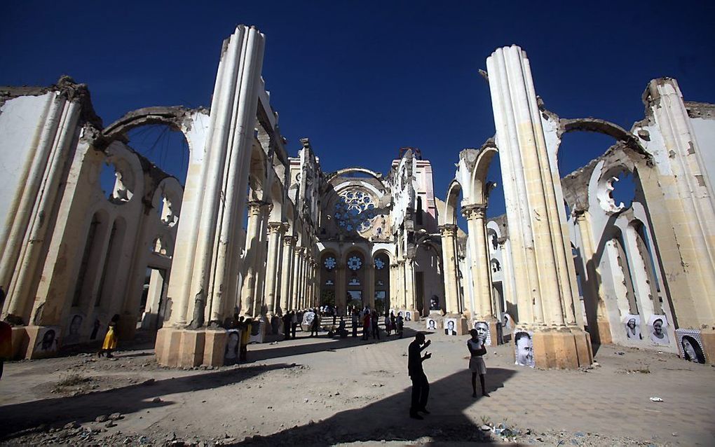 De overblijfselen van de kathedraal in Port-au-Prince. Foto uit 2012. Foto EPA