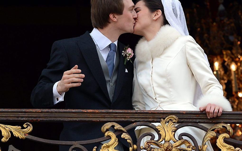 Aartshertog Christoph (Oostenrijk) en zijn vrouw Adélaïde tijdens de balkonscène. Foto EPA