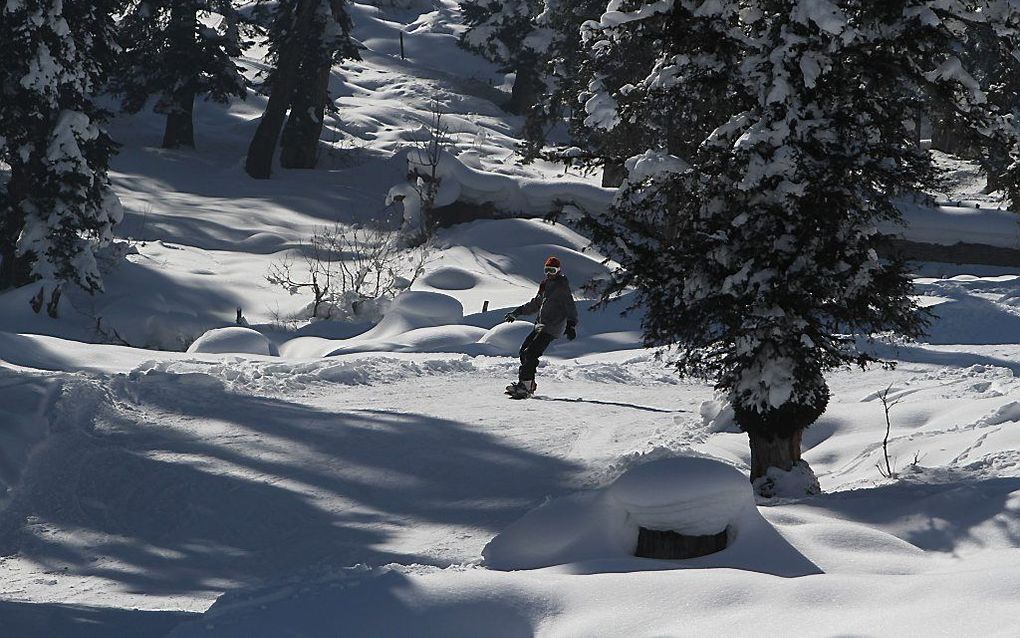 Sneeuw in India.  Foto EPA