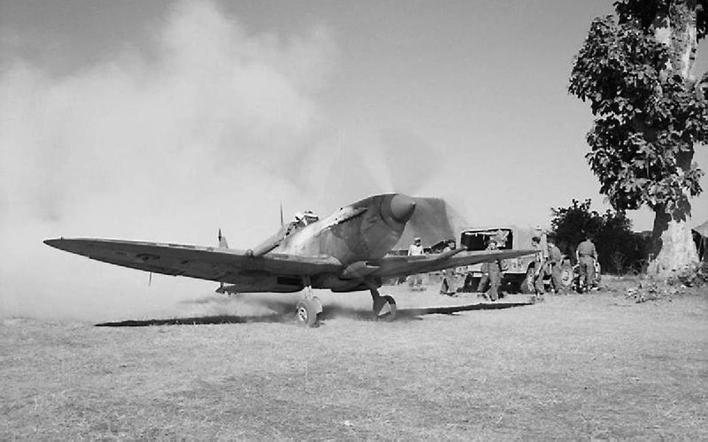 Een Britse Spitfire in Birma, januari 1945. Foto EPA