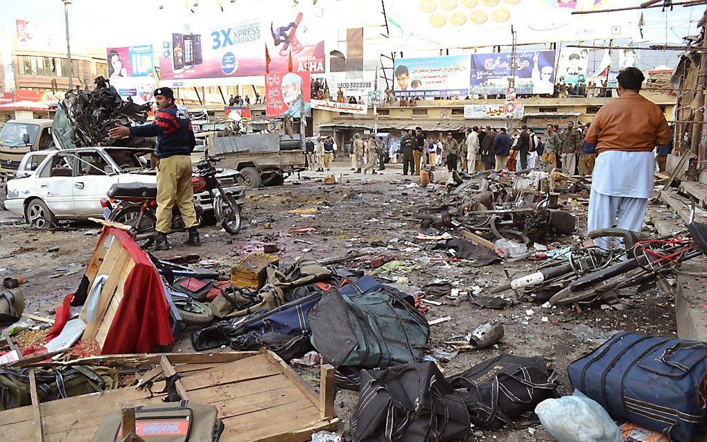 Chaos na bomaanslag in Quetta. Foto EPA