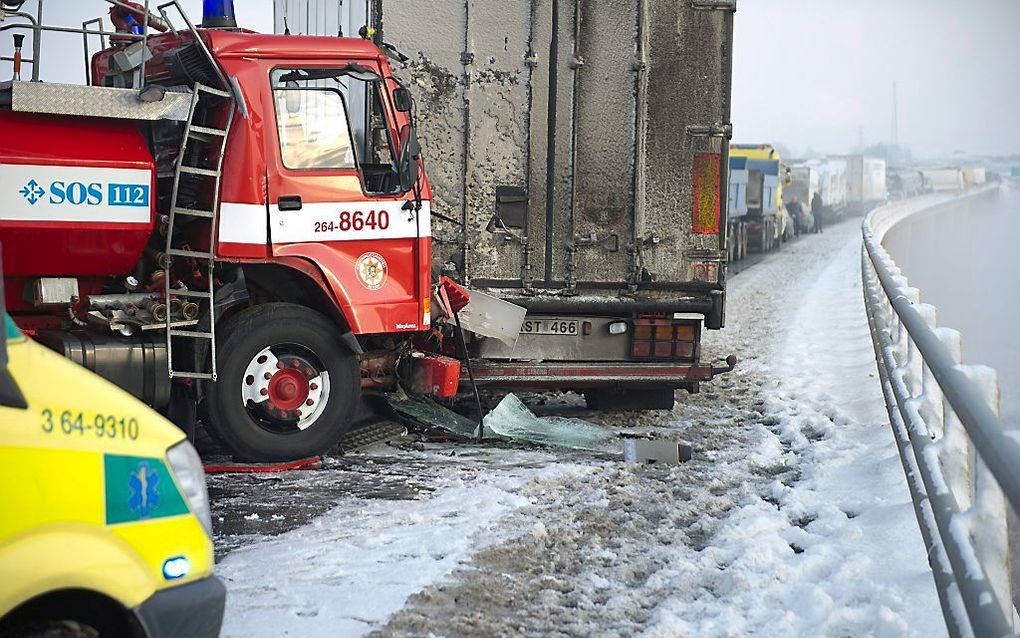 Kettingbotsing Zweden.  FOTO EPA