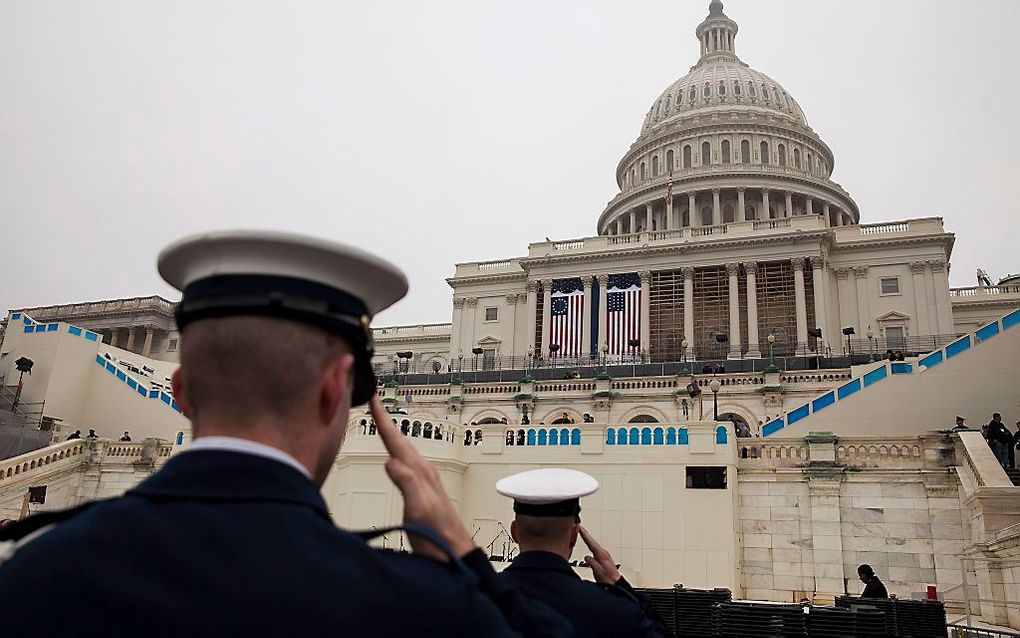 De generale repetitie voor de inauguratie in Washington. Foto EPA