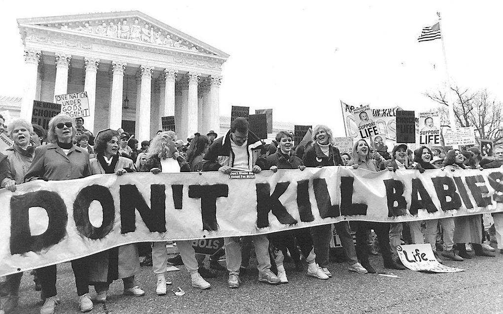 Protest tegen abortus in Washington, 22 januari 1993. Foto EPA