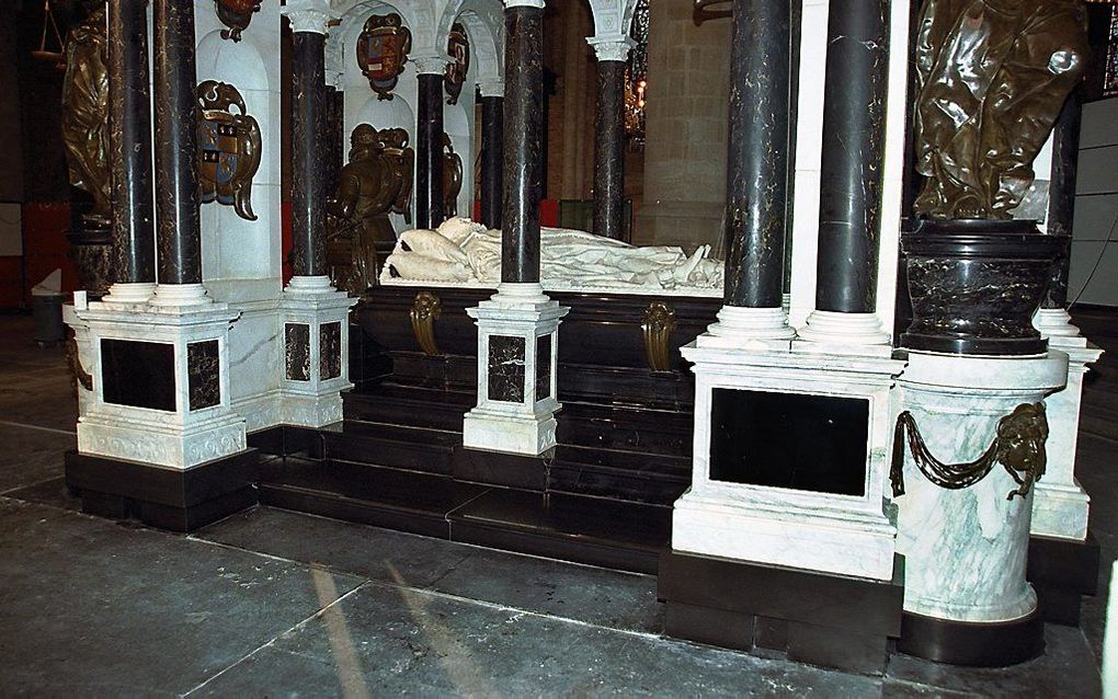 Het praalgraf van Willem van Oranje in de Nieuwe Kerk in Delft. Foto ANP