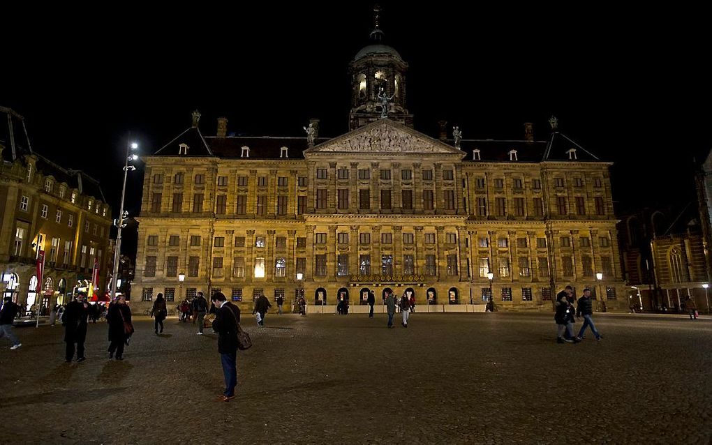 Het Paleis op de Dam maandagavond. Foto ANP