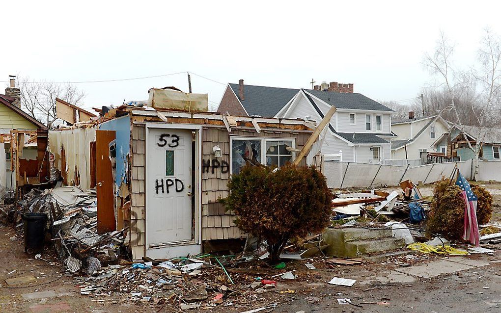 Dorpje in de buurt van New York na Sandy. Foto EPA