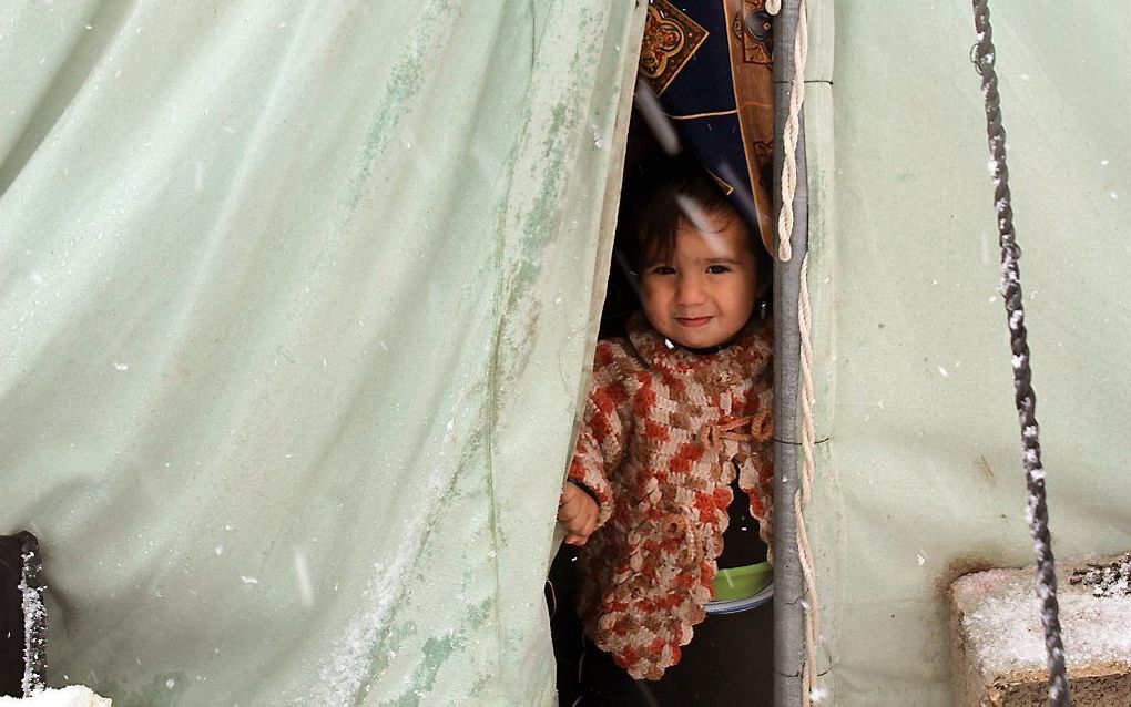 Kleine Syrische vluchtelinge.  Foto EPA