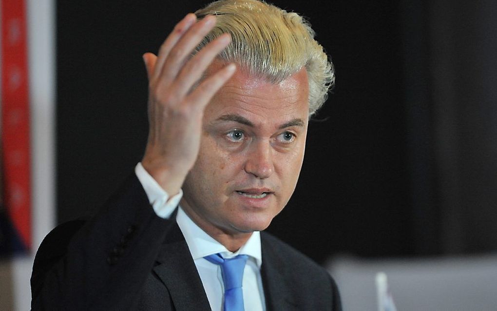 Wilders tijdens zijn speech in Melbourne. Foto EPA