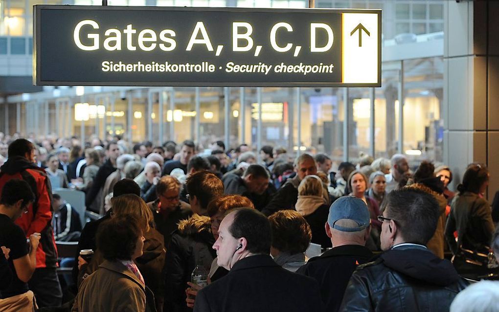 Staking op luchthaven Hamburg.  Foto EPA