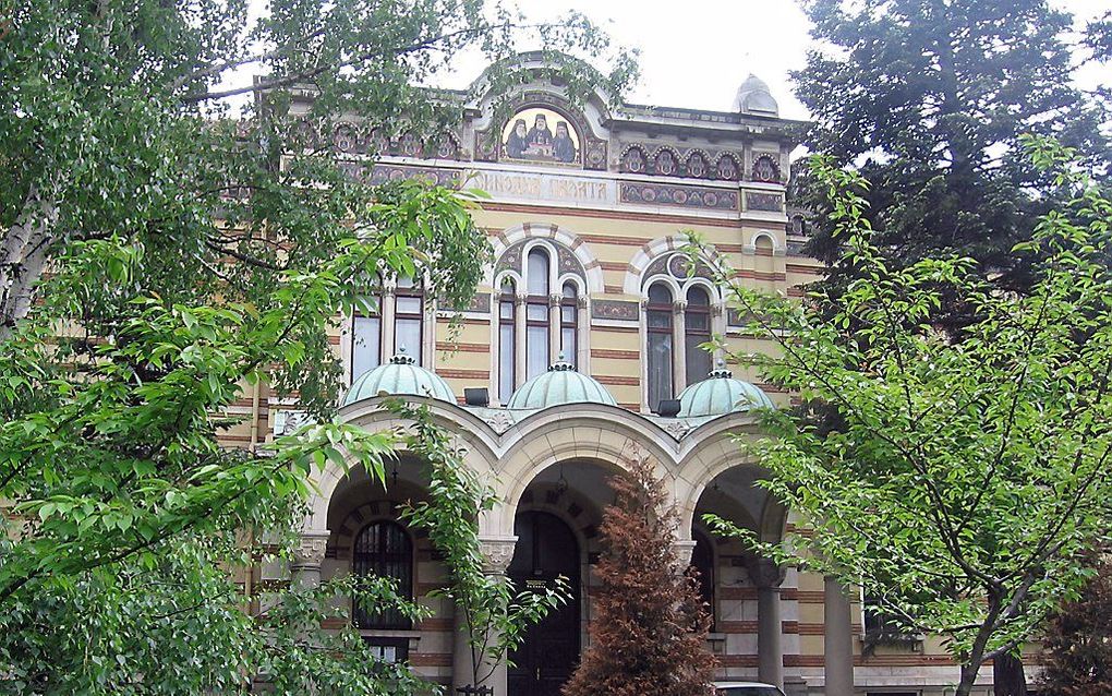 Het gebouw in Sofia waarin de nieuwe patriarch van de Bulgaars-Orthodoxe Kerk zondag is verkozen. Foto Pakko, Wikimedia