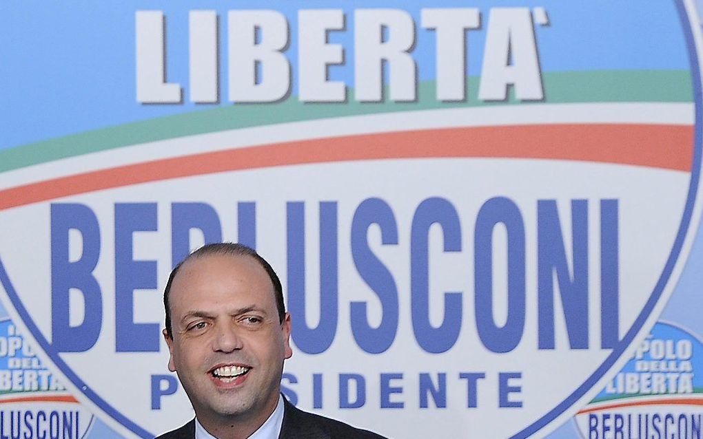 Angelino Alfano van de partij van Berlusconi. Foto EPA