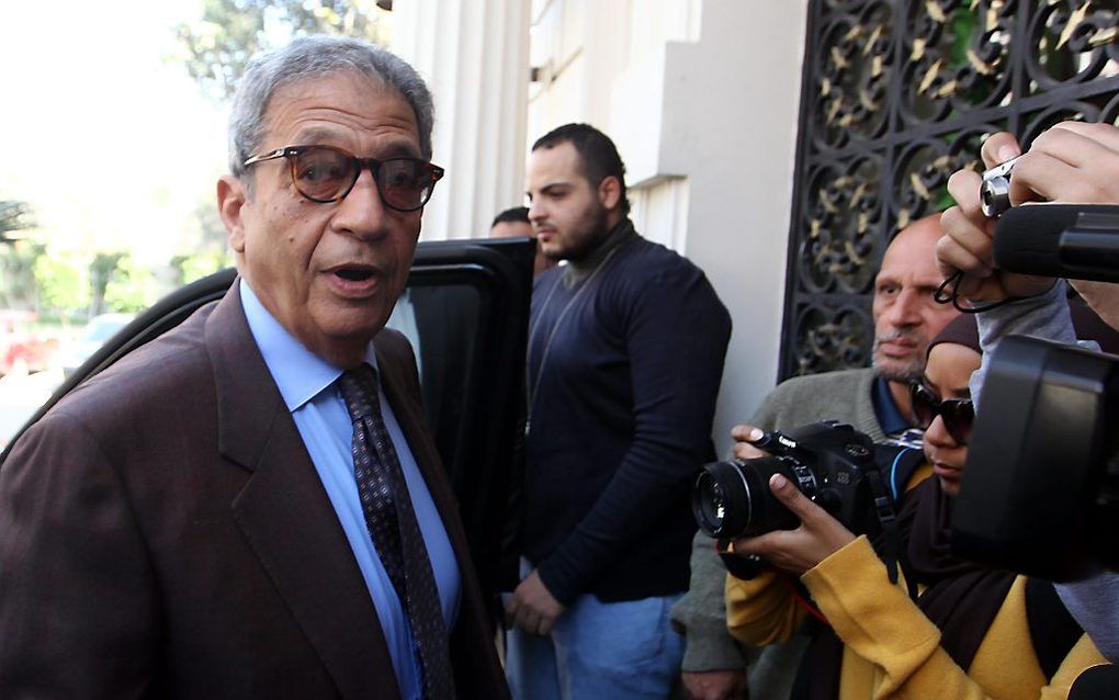 Amr Moussa, voorman van het Nationaal Heilsfront. Foto EPA