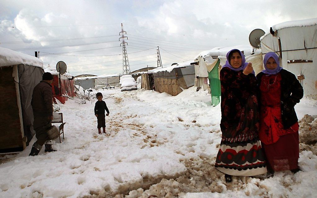 Syrische vluchtelingen de Bekaavallei. Foto EPA