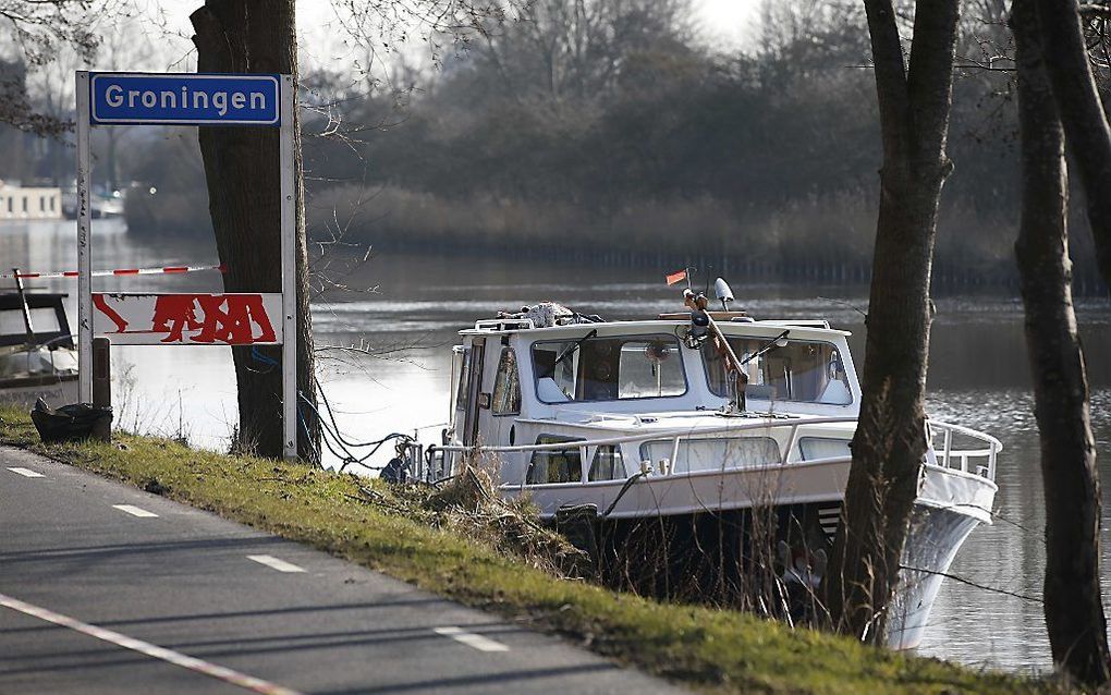 De boot in het Hoendiep. Foto ANP