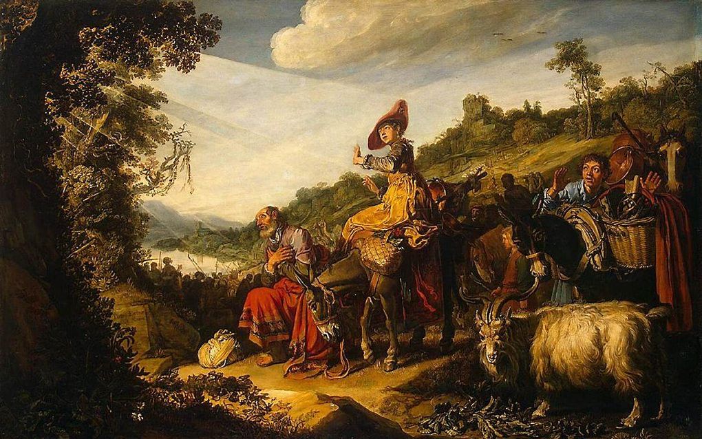 Abraham verlaat Ur en gaat naar het land dat God hem wijst. Schilderij van Pieter Lastman uit 1614. Beeld Wikimedia