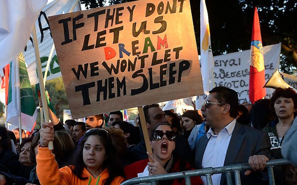 Protest op Cyprus. Foto EPA