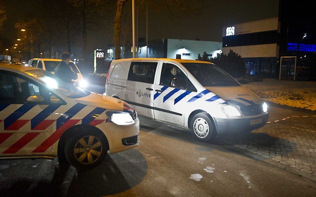 Politie bij het gelddepot van een filiaan van Brink's. Foto ANP