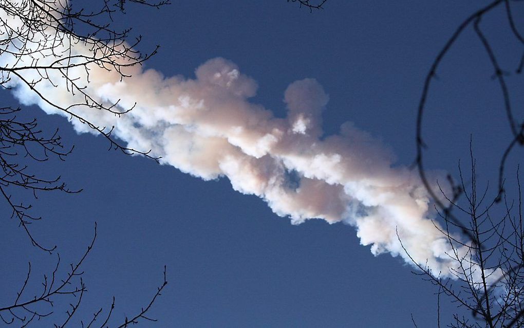 Sporen van de meteoriet die insloeg in Rusland. Foto EPA