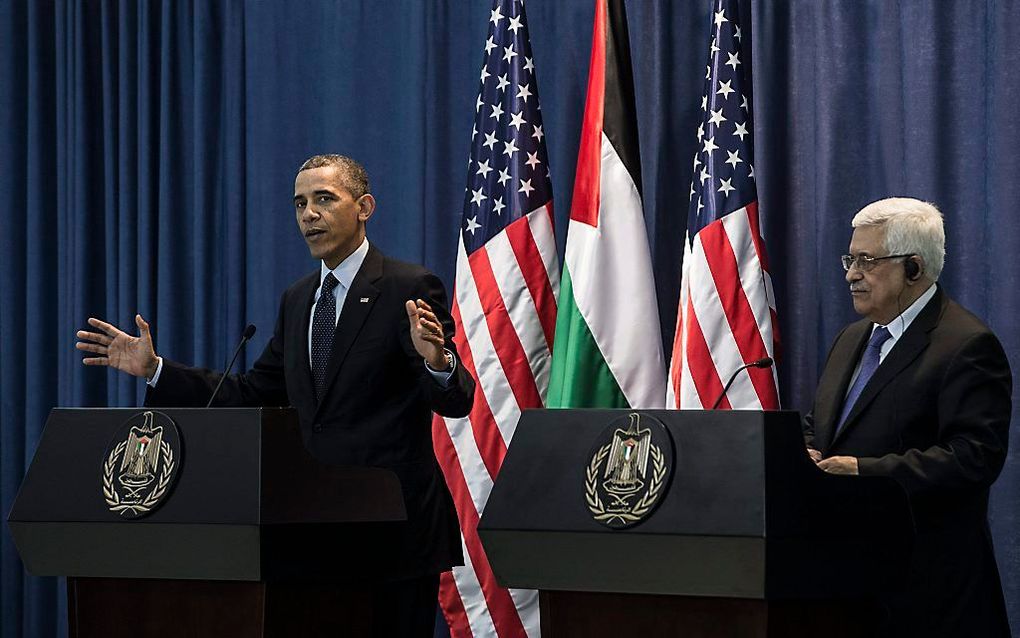 Persconferentie van Obama en Abbas. Foto EPA