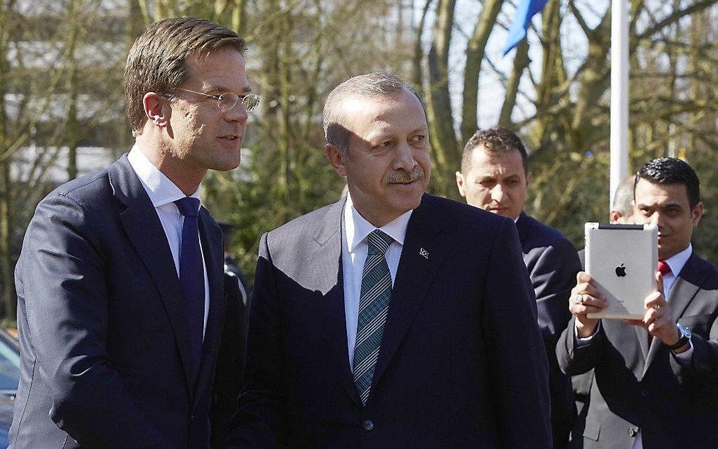 DEN HAAG - Premier Mark Rutte ontvangt zijn Turkse collega Recep Tayyip Erdogan bij het Catshuis. Erdogan brengt op uitnodiging van Rutte een officieel bezoek aan Nederland. Foto ANP