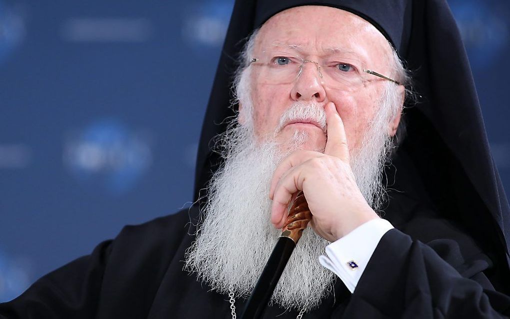 Patriarch Bartholomeus van Constantinopel ziet mogelijkheden voor een hereniging tussen de Oosters-Orthodoxe en Rooms-Katholieke Kerk. Foto EPA