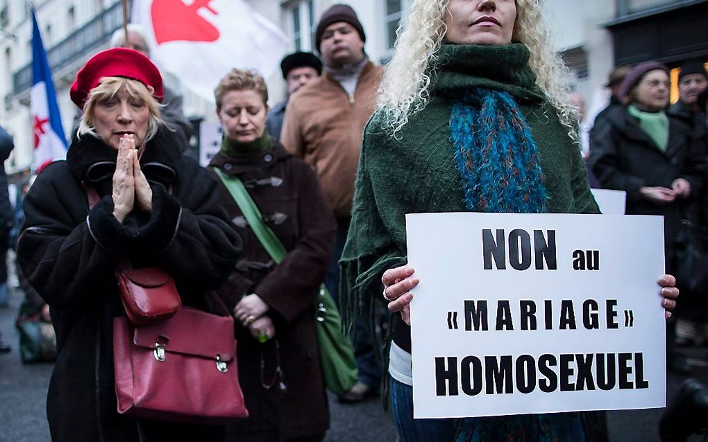 Protest tegen het homohuwelijk. Foto EPA