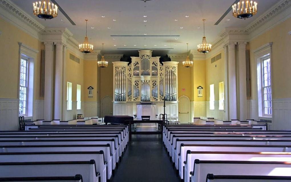 Op het Joe R. Engle-orgel (2000) in de historische Miller Chapel van Princeton Theological Seminary in Princeton, New Jersey, klonk deze week Feike Asma’s bewerking van Psalm 138. Foto http://frittsorgan.com