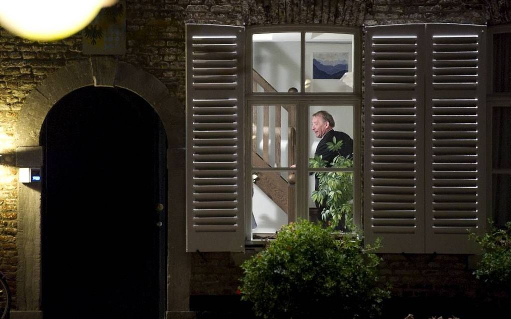 Voormalig wethouder Dejong in het gemeentehuis van Meerssen na afloop van een gemeenteraadsvergadering in oktober vorig jaar. beeld ANP