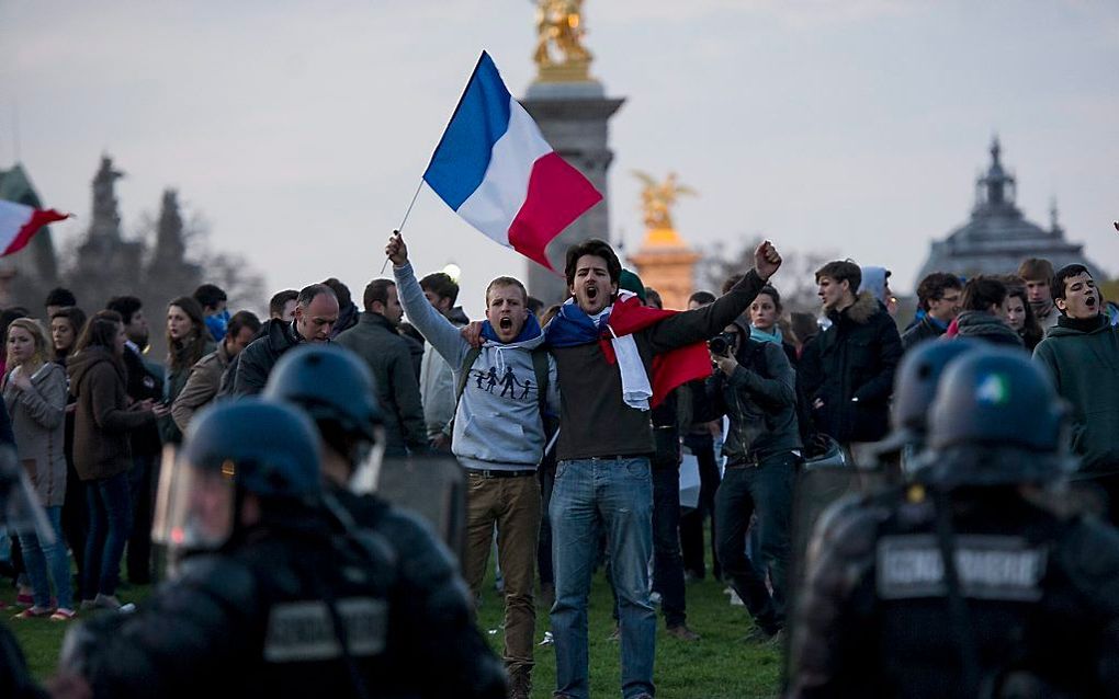 Demonstranten in Parijs. Foto EPA