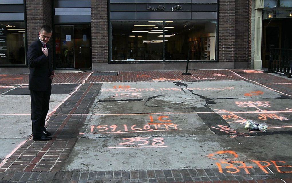 Plaats van de finish in Boston. Foto EPA