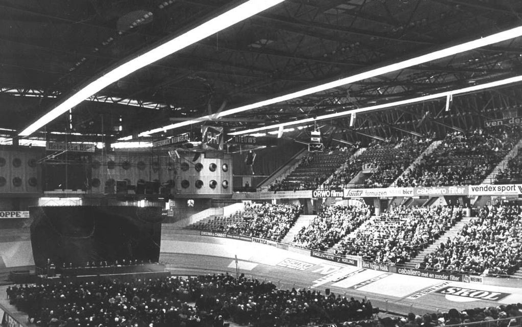 De Mbuma Zendingsdag in de Rotterdamse Ahoy werd in 1975 door ongeveer 7000 mensen bezocht. Beeld RD