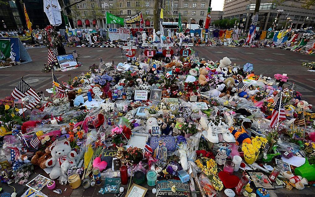 Herdenkingsplaats in Boston voor de slachtoffers van de bomaanslag. Foto EPA