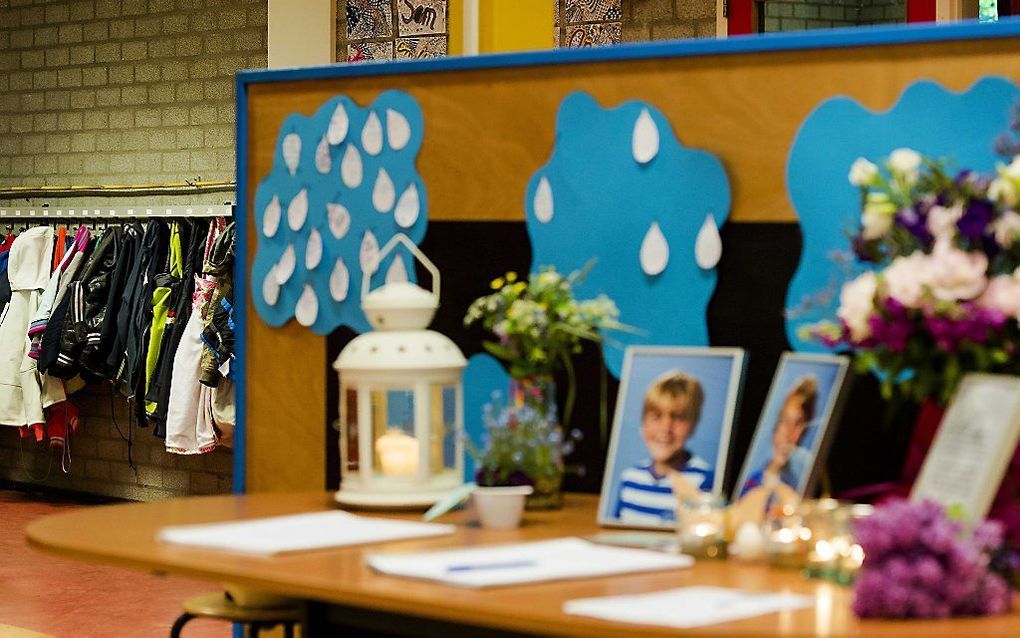 Op de Kerckeboschschool is een gedenkhoek voor Ruben en Julian ingericht. Foto ANP