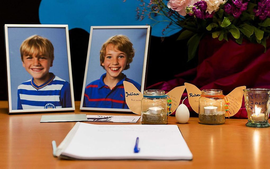 Op de Kerckeboschschool is een gedenkhoek voor Ruben en Julian ingericht. Foto ANP