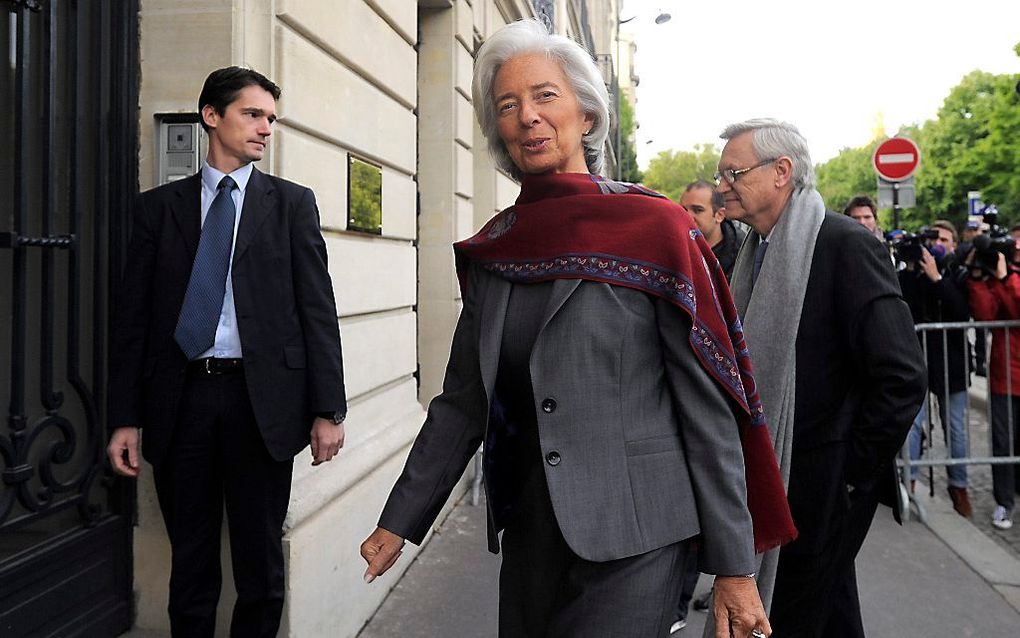 Lagarde komt vrijdag aan bij de rechtbank. Foto EPA