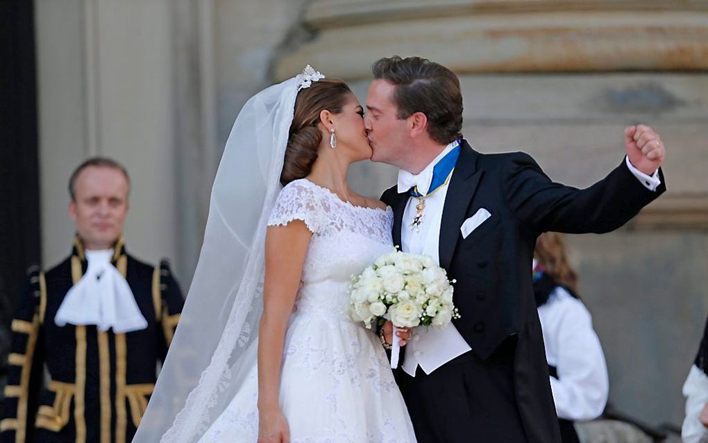 Prinses Madeleine en Chris O'Neill. Beeld EPA