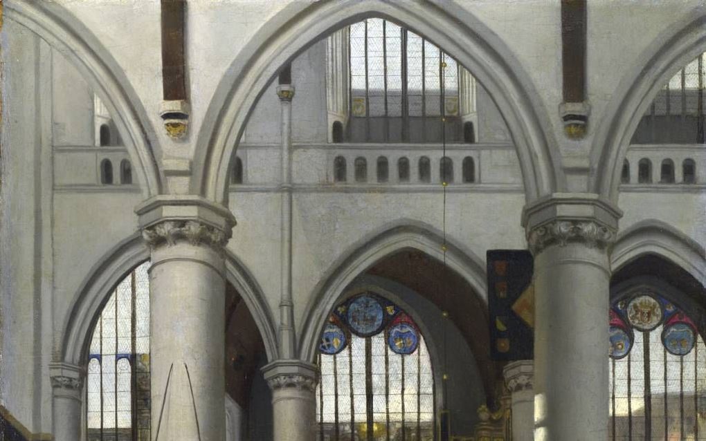 De Oude Kerk, een van de Amsterdamse kerken waarin ds. Petrus Wittewrongel regelmatig voorging. beeld Los Angeles County Museum Art