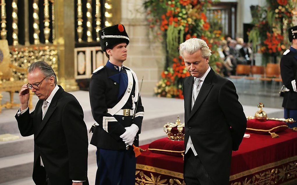 Voorzitter Fred de Graaf van de Eerste Kamer betreurt het dat de indruk is gewekt dat hij PVV-leider Geert Wilders heeft proberen te weren bij de inhuldiging van koning Willem-Alexander. Beeld ANP