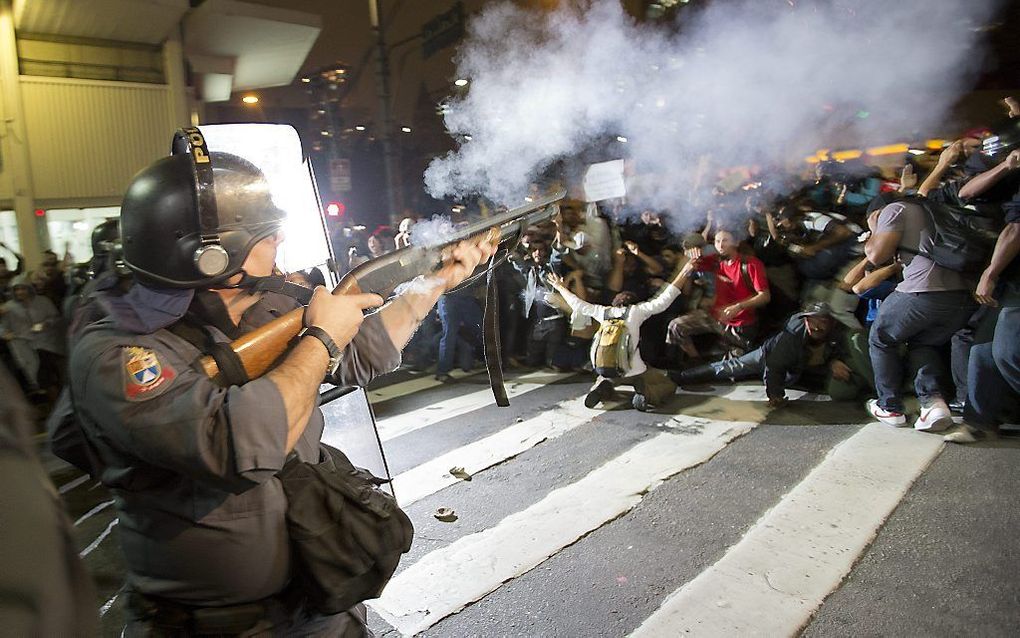 Protest door studenten in Sao Paulo. Foto EPA