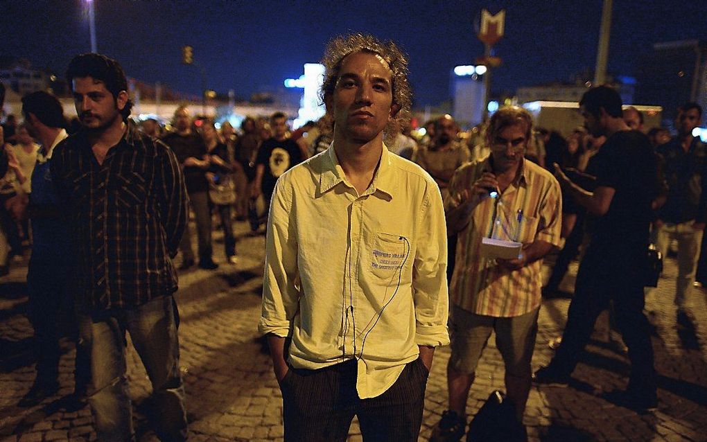 Stil protest in Istanbul, afgelopen nacht. Foto EPA