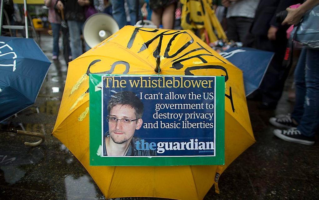 Pro-Snowdendemonstratie in Hong Kong. Foto EPA