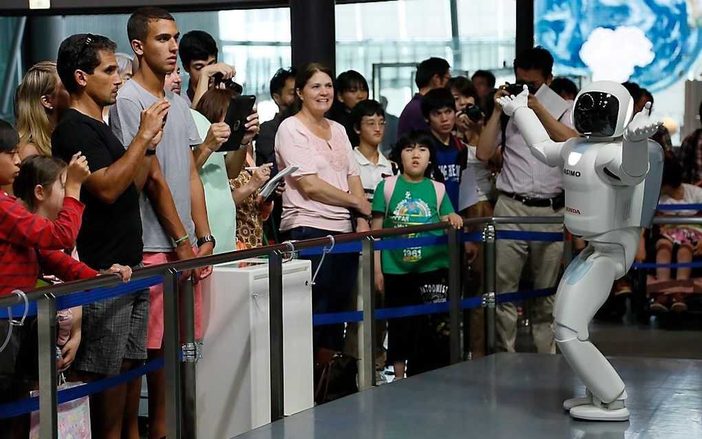 Robot Asimo in het wetenschapsmuseum Miraikan in Tokio. Foto EPA