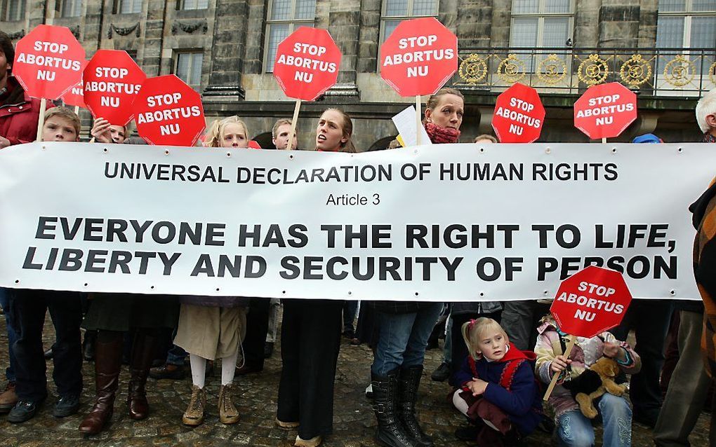 Demonstratie tegen abortus. Beeld ANP